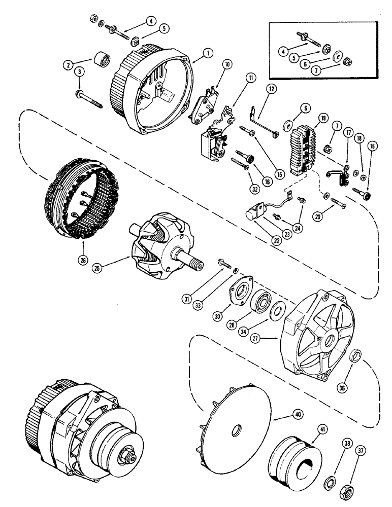 Схема запчастей Case IH 2870 - (118) - ALTERNATOR ASSEMBLY, 72 AMPERE, USED P.I.N. 8826174 AND AFTER (04) - ELECTRICAL SYSTEMS