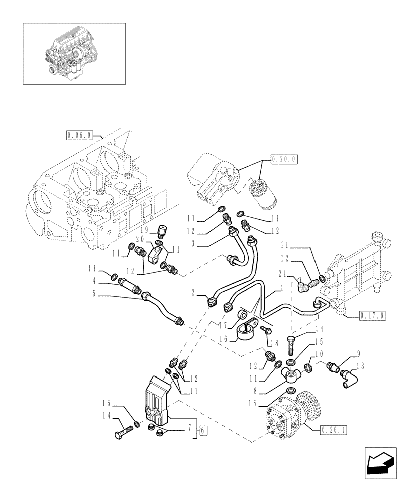 Схема запчастей Case IH F3AE0684P E906 - (0.20.3[01]) - FUEL LINES & RELATED PARTS (504139466 - 504196117 - 504078280 - 504055384 - 504055372/81) 