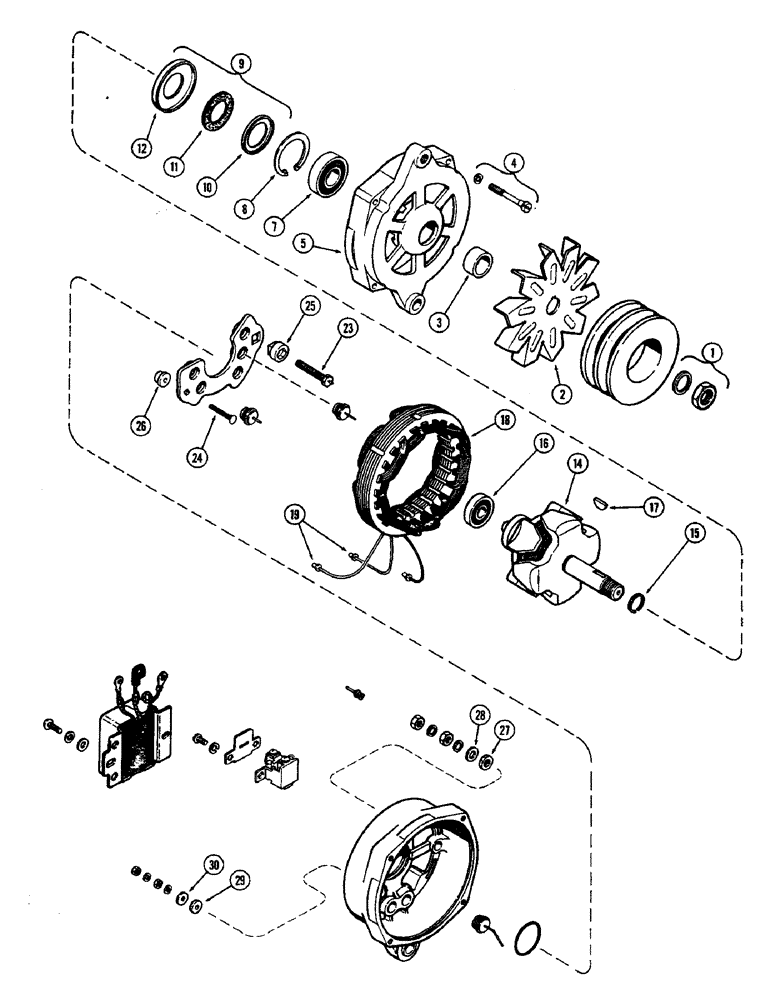 Схема запчастей Case IH 2470 - (122) - A45304 ALTERNATOR, PRESTOLITE NO. ALH5321-S, PRIOR TO P.I.N. 8825001 (04) - ELECTRICAL SYSTEMS