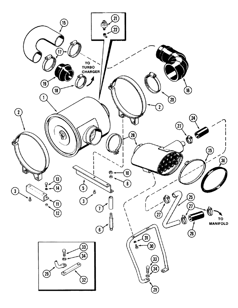 Схема запчастей Case IH 2394 - (2-10) - AIR INDUCTION SYSTEM (02) - ENGINE