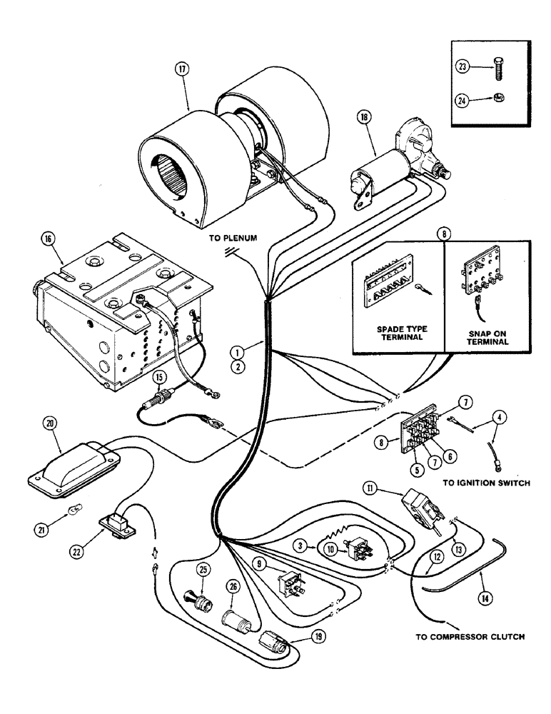 Схема запчастей Case IH 2470 - (524) - CAB, CONTROLS AND WIRING, PRIOR TO CAB SERIAL NO. 7864002 (09) - CHASSIS/ATTACHMENTS