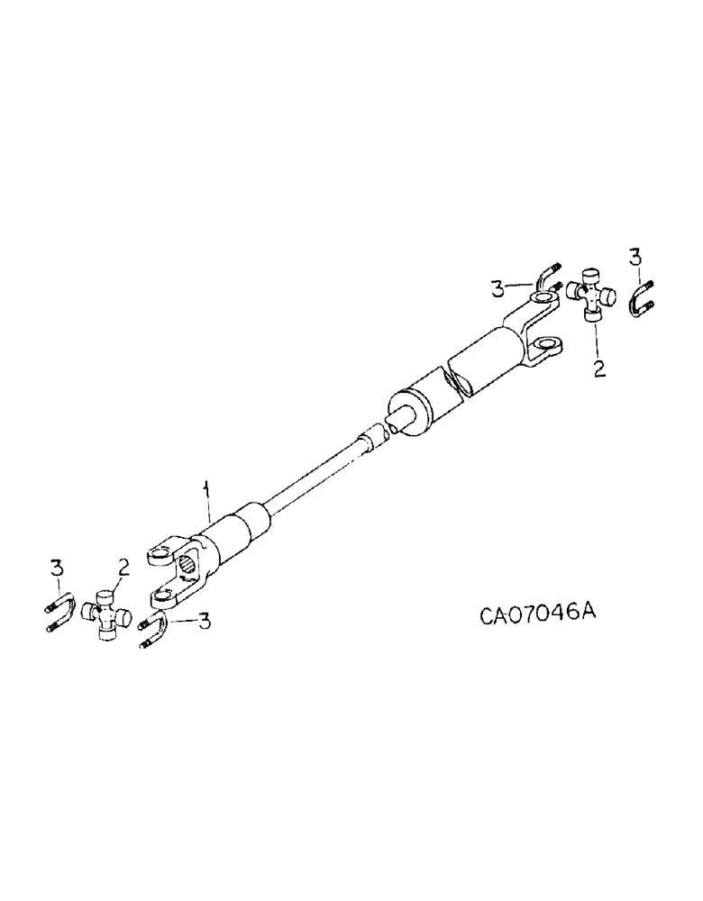 Схема запчастей Case IH 3488 - (07-37) - DRIVE TRAIN, DRIVE SHAFT, TRACTORS WITH ALL WHEEL DRIVE, WITH ONE PIECE DRIVE SHAFT (04) - Drive Train