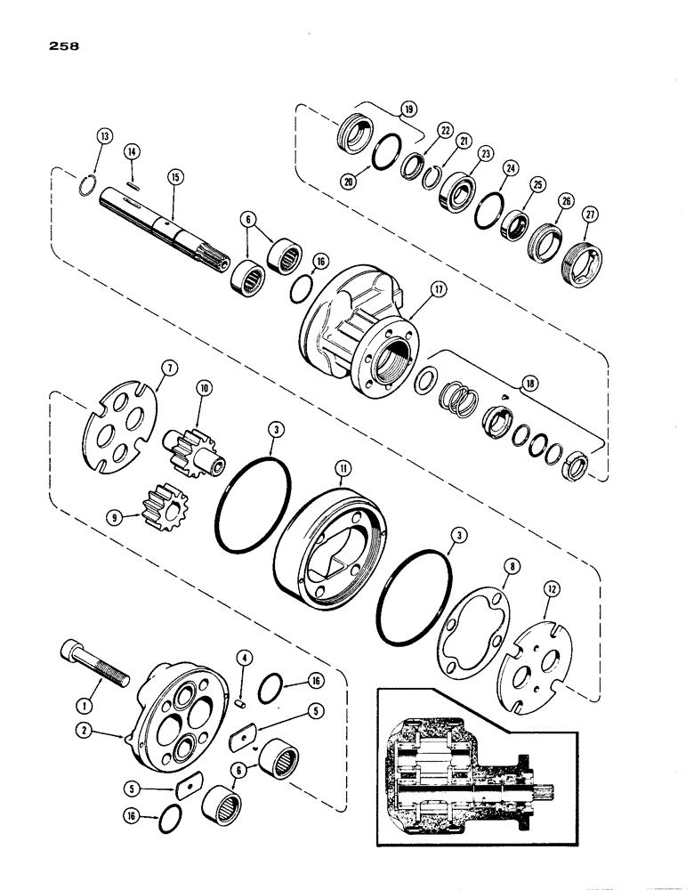 Схема запчастей Case IH 1200 - (258) - HYDRAULIC PUMP (08) - HYDRAULICS