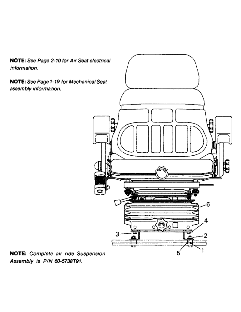 Схема запчастей Case IH 9110 - (01-25) - SEAT AND SUSPENSION, AIR SEAT (10) - CAB