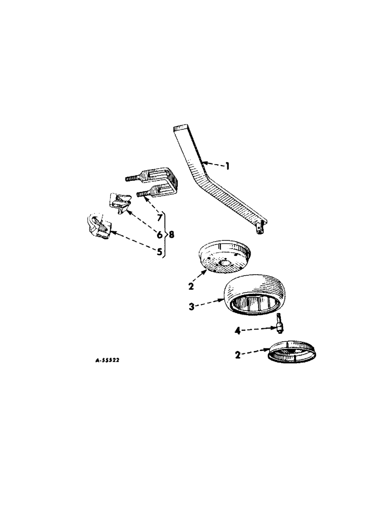 Схема запчастей Case IH INTERNATIONAL - (A-18) - REAR SECTIONS, BALL BEARING GAUGE WHEEL 