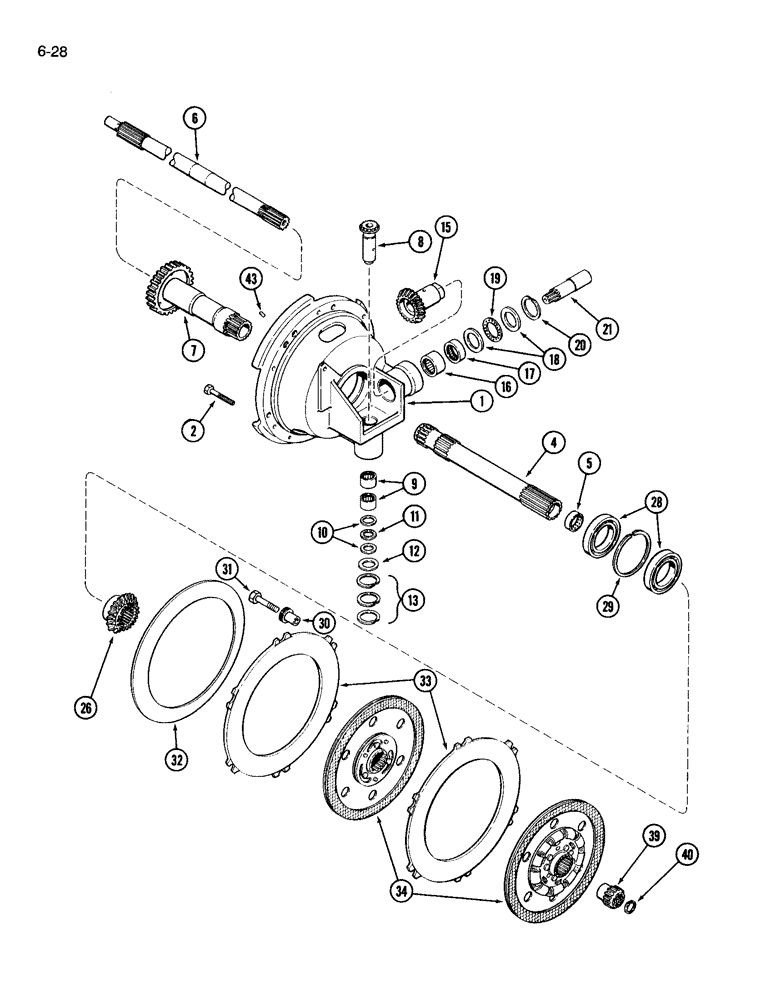 Схема запчастей Case IH 3594 - (6-028) - TORQUE LIMITER AND PUMP DRIVE, 24 SPEED TRANMISSION (06) - POWER TRAIN