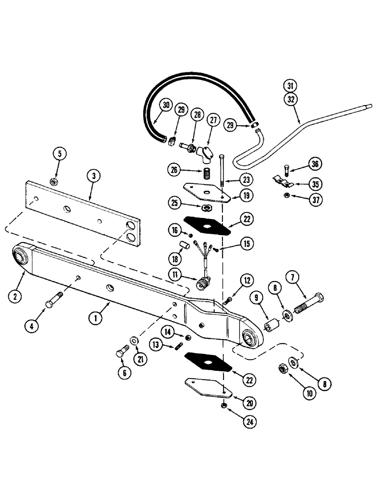 Схема запчастей Case IH 4690 - (9-330) - THREE POINT HITCH, DRAFT ARMS AND SENSOR, P.I.N. 8860450 AND AFTER (09) - CHASSIS/ATTACHMENTS