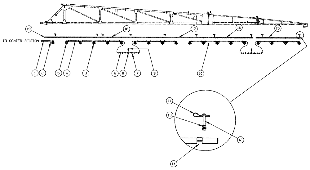 Схема запчастей Case IH 3150 - (09-015) - 75 R.H./L.H., 5-BOOM SHUTOFF, 20" NOZZLE SPACING Liquid Plumbing