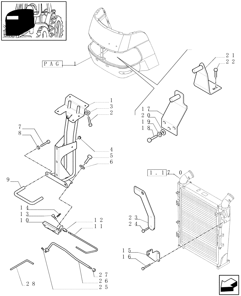 Схема запчастей Case IH MAXXUM 115 - (1.83.0[02A]) - HOOD - LATCH - D6556 (08) - SHEET METAL