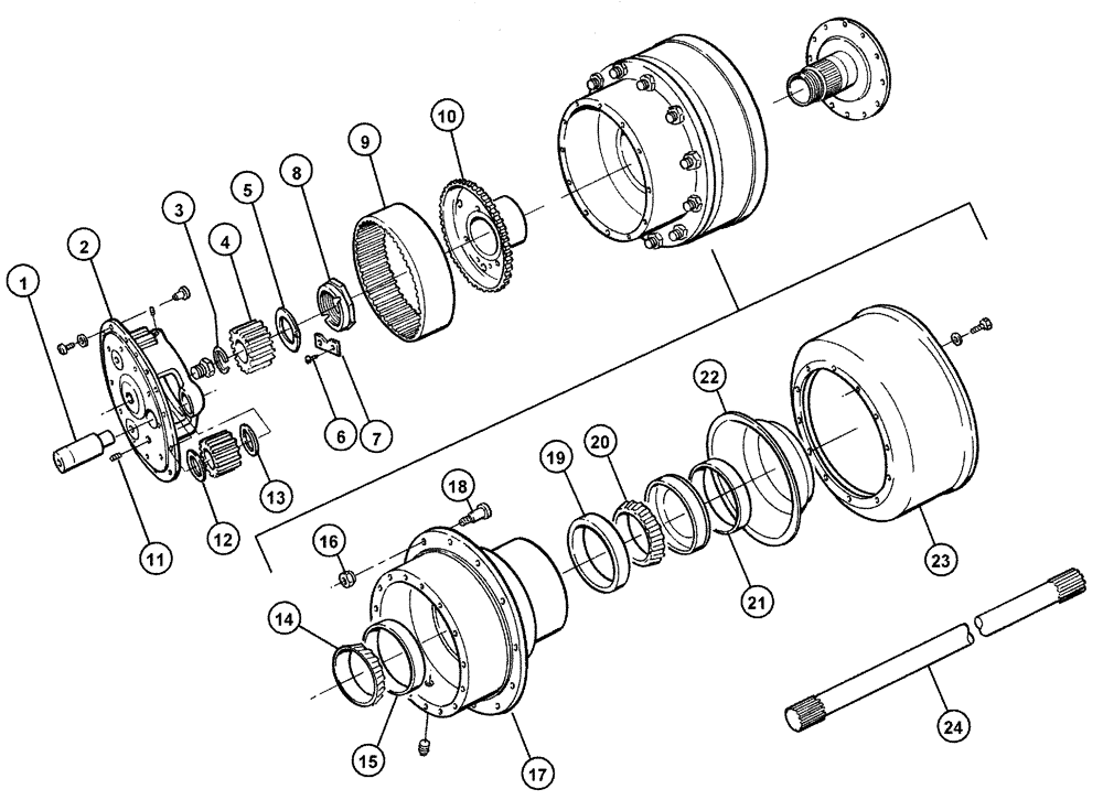 Схема запчастей Case IH 4300 - (04-009) - REAR AXLE HUB Frame & Suspension