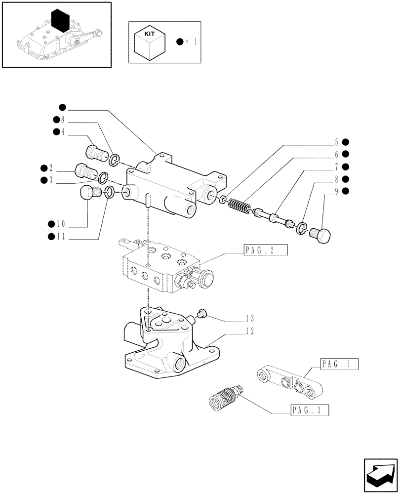 Схема запчастей Case IH JX1085C - (1.82.7/01[01]) - (VAR.126-127) ELECTRONIC LIFT - CAPS AND FLANGE (07) - HYDRAULIC SYSTEM