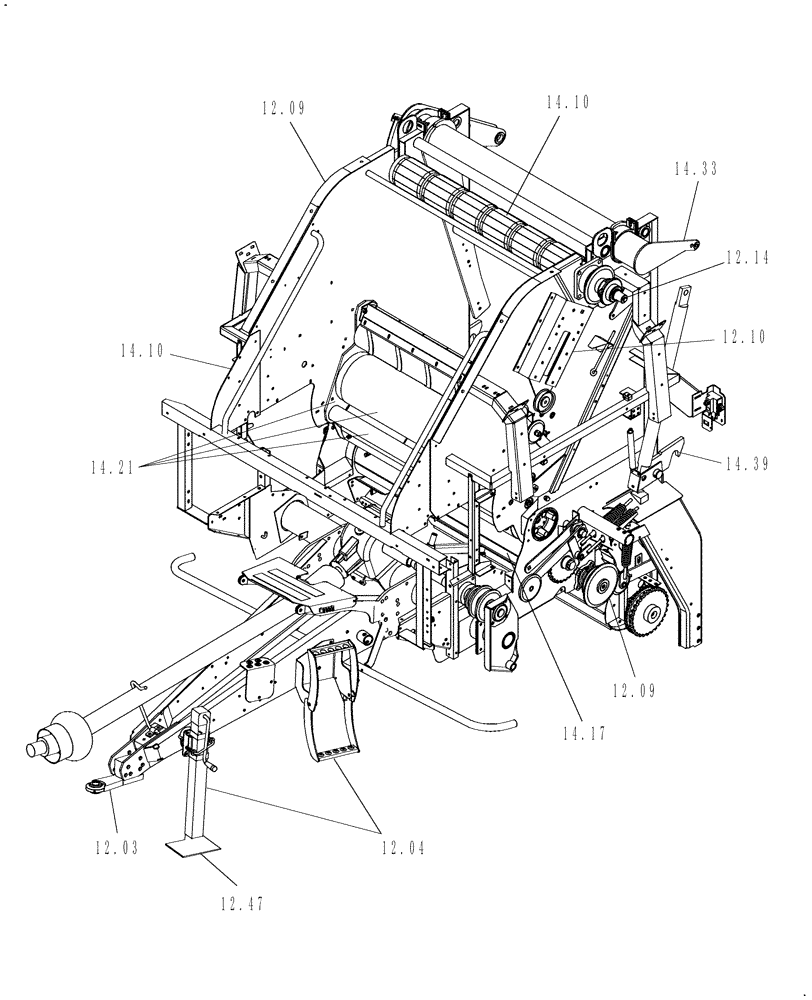 Схема запчастей Case IH RB564 - (SECTION 12[RB564]) - PICTORIAL INDEX, MAIN FRAME (00) - GENERAL