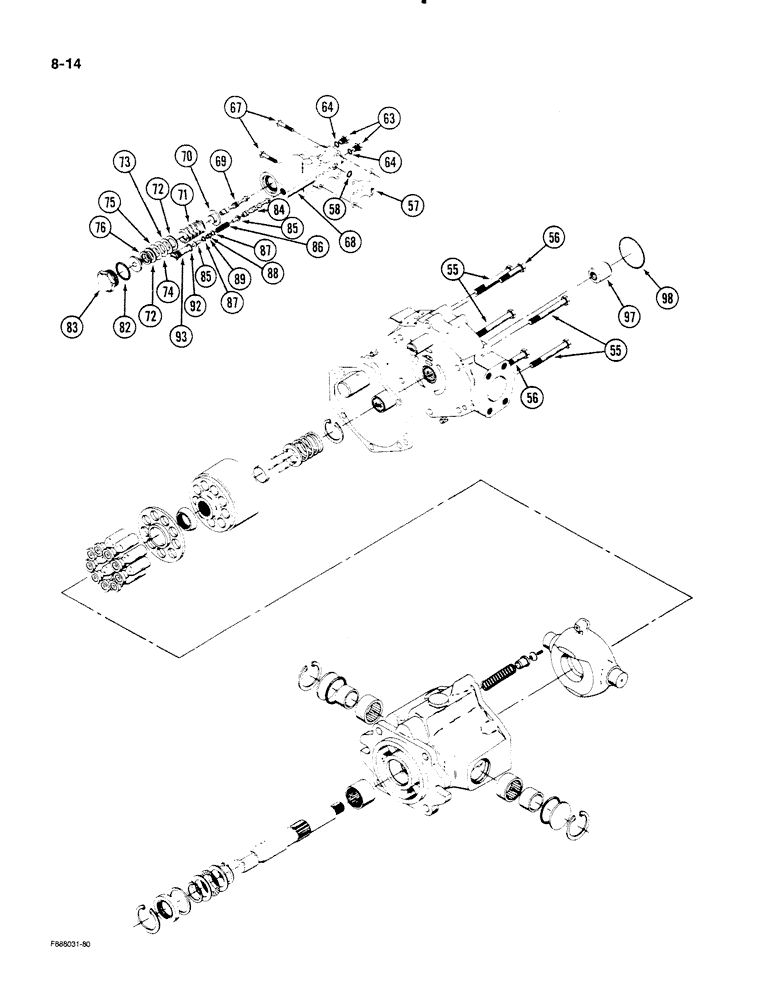 Схема запчастей Case IH STEIGER - (8-14) - HYDRAULIC PISTON PUMP ASSEMBLY (08) - HYDRAULICS