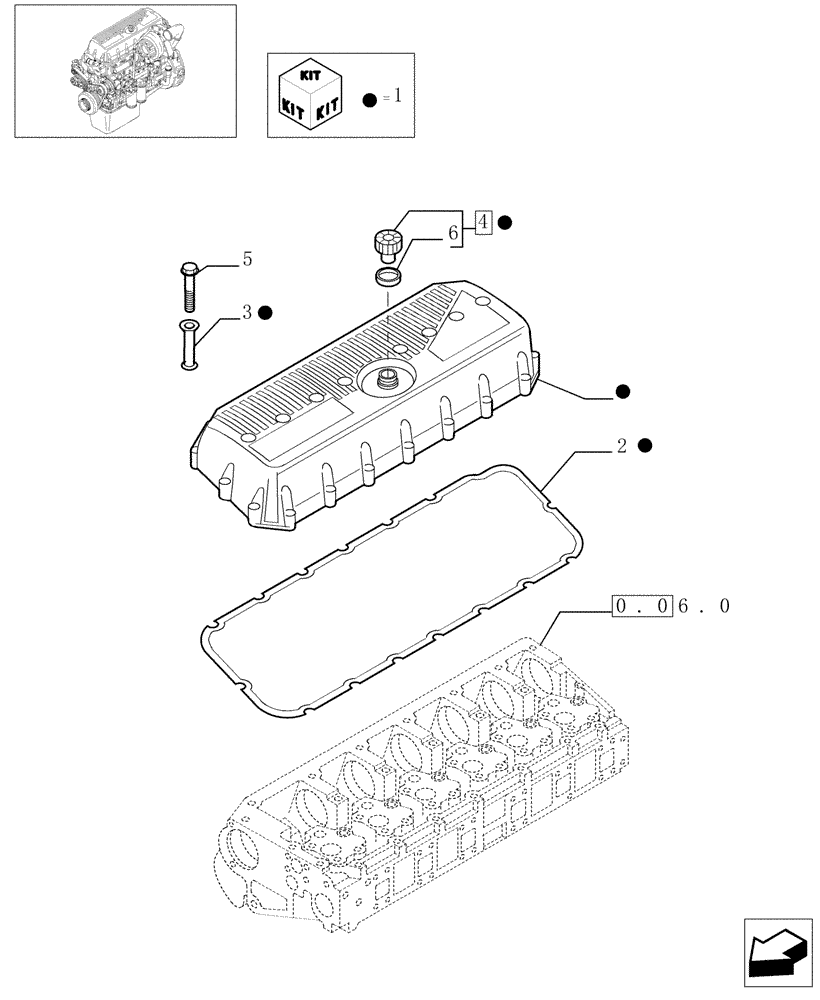 Схема запчастей Case IH F3AE0684E B006 - (0.06.3[01]) - HEAD COVER (504033727) 