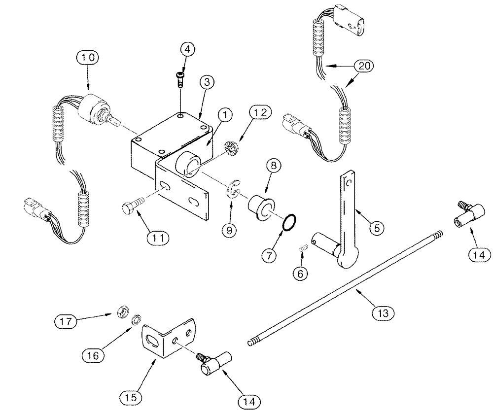 Схема запчастей Case IH 2366 - (04-25) - POTENTIOMETER, FEEDER POSITION - MOUNTING (06) - ELECTRICAL