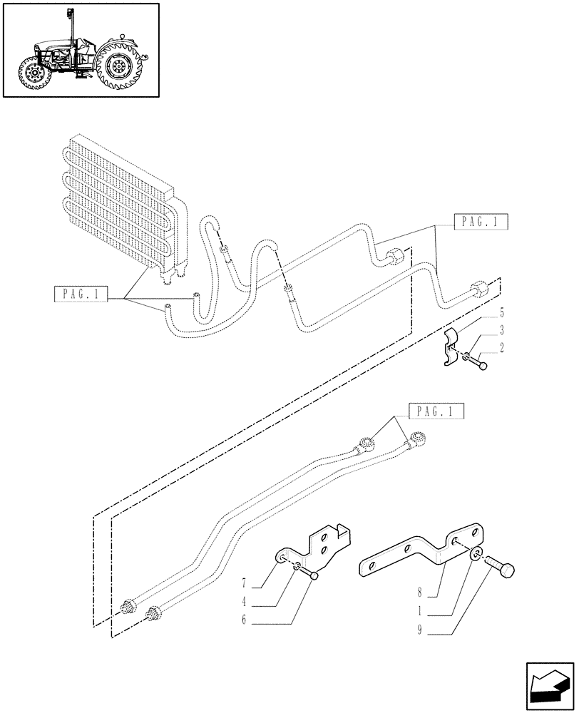 Схема запчастей Case IH JX1060C - (1.27.7/08[02]) - (VAR.064) HYDRAULIC VALVE FOR COMBO COOLER FOR 4WD ELECTRO-HYDRAULIC COUPLING - BRACKETS (03) - TRANSMISSION