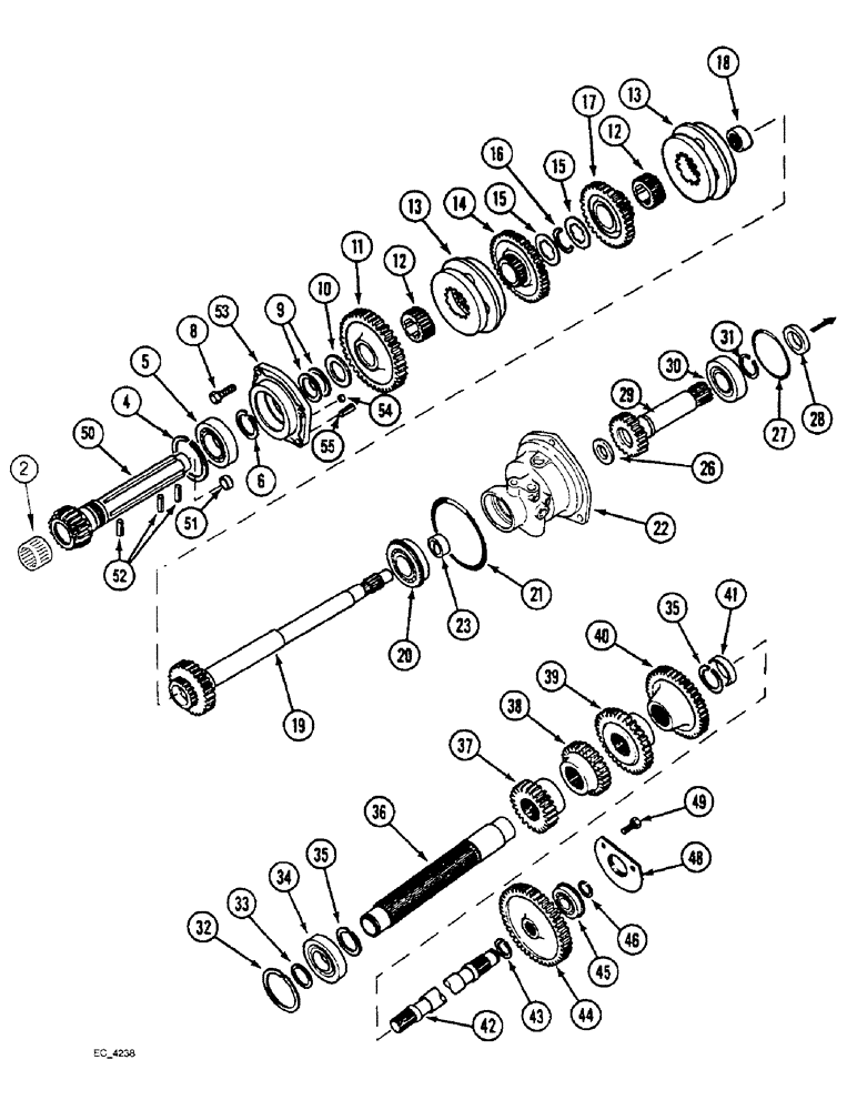 Схема запчастей Case IH 3220 - (6-012) - SPEED TRANSMISSION, WITHOUT CREEPER (06) - POWER TRAIN