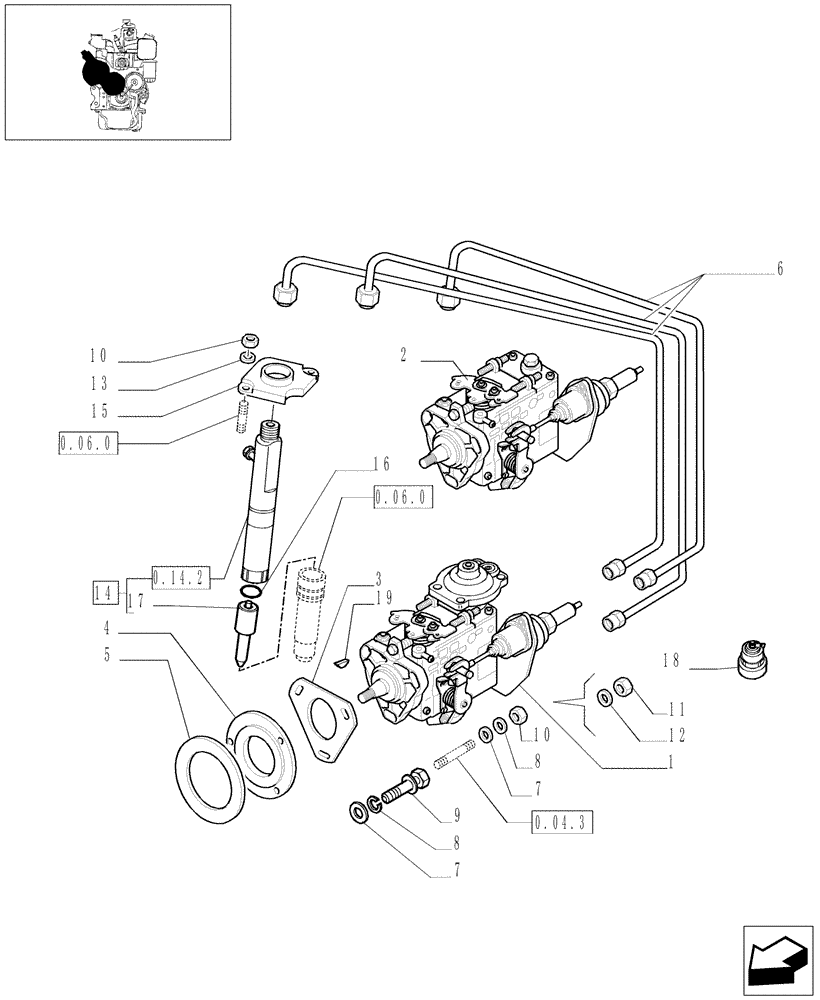 Схема запчастей Case IH JX1075C - (0.14.0[01]) - FUEL INJECTION PUMP ASSEMBLY (01) - ENGINE