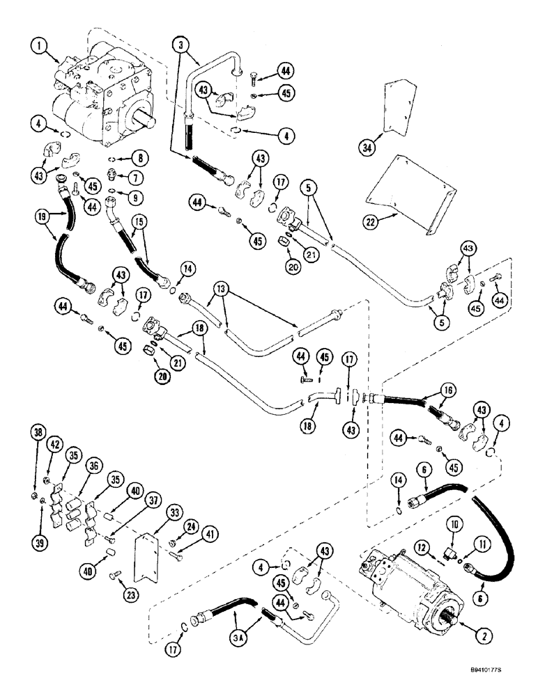 Схема запчастей Case IH 2166 - (6-06) - HYDROSTATIC PUMP & MOTOR SYS, SINGLE SPEED, PRIOR TO COMBINE P.I.N. JJC0182025 (03) - POWER TRAIN