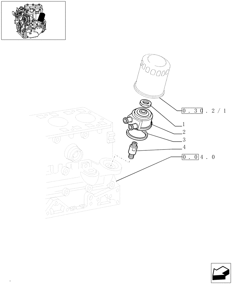 Схема запчастей Case IH JX1070C - (0.31.0) - OIL COOLER (01) - ENGINE