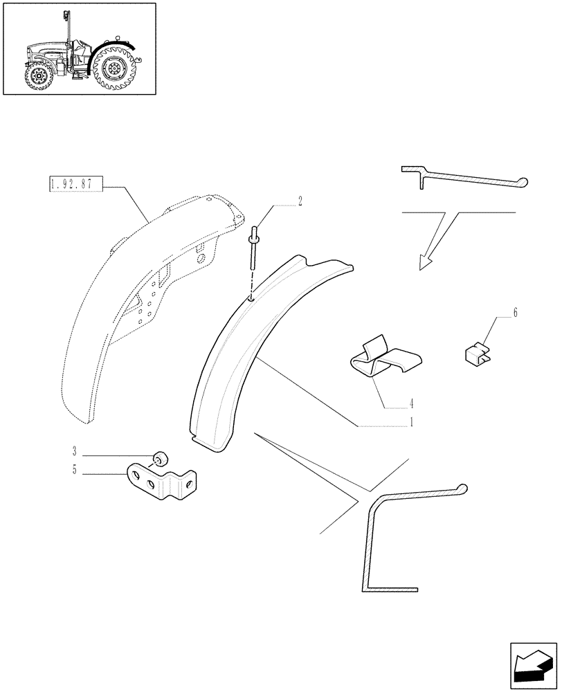 Схема запчастей Case IH JX1070N - (1.92.87/06) - (VAR.867) MUDGUARDS SIDE SHIELD - L/CAB (10) - OPERATORS PLATFORM/CAB