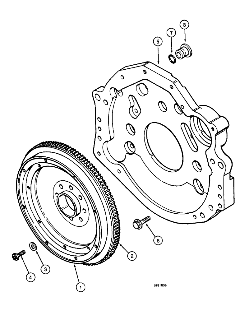 Схема запчастей Case IH 1800 - (2-40) - FLYWHEEL, 6TA-590 ENGINE (01) - ENGINE