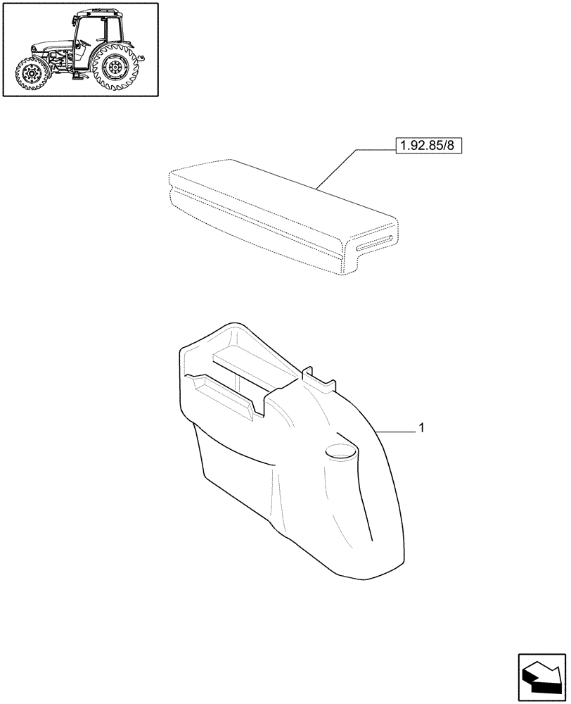 Схема запчастей Case IH JX1060C - (1.92.88/03) - (VAR.865) PASSENGER SEAT - COVERINGS (10) - OPERATORS PLATFORM/CAB