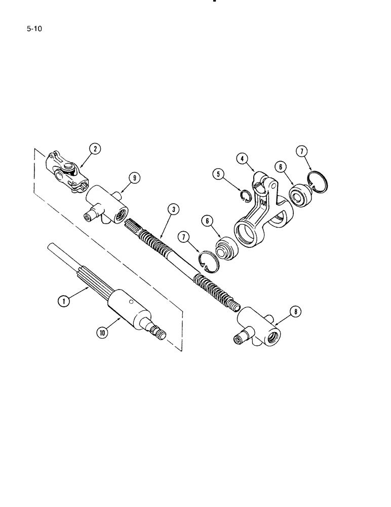 Схема запчастей Case IH 5000 - (5-10) - STEERING AND SPEED CONTROL LINKAGE (05) - STEERING