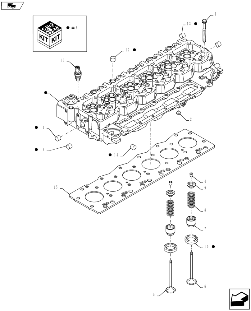 Схема запчастей Case IH P215 - (10.101.01) - CYLINDER HEAD (504115961) (Mar 30 2012 10:53AM) (10) - ENGINE