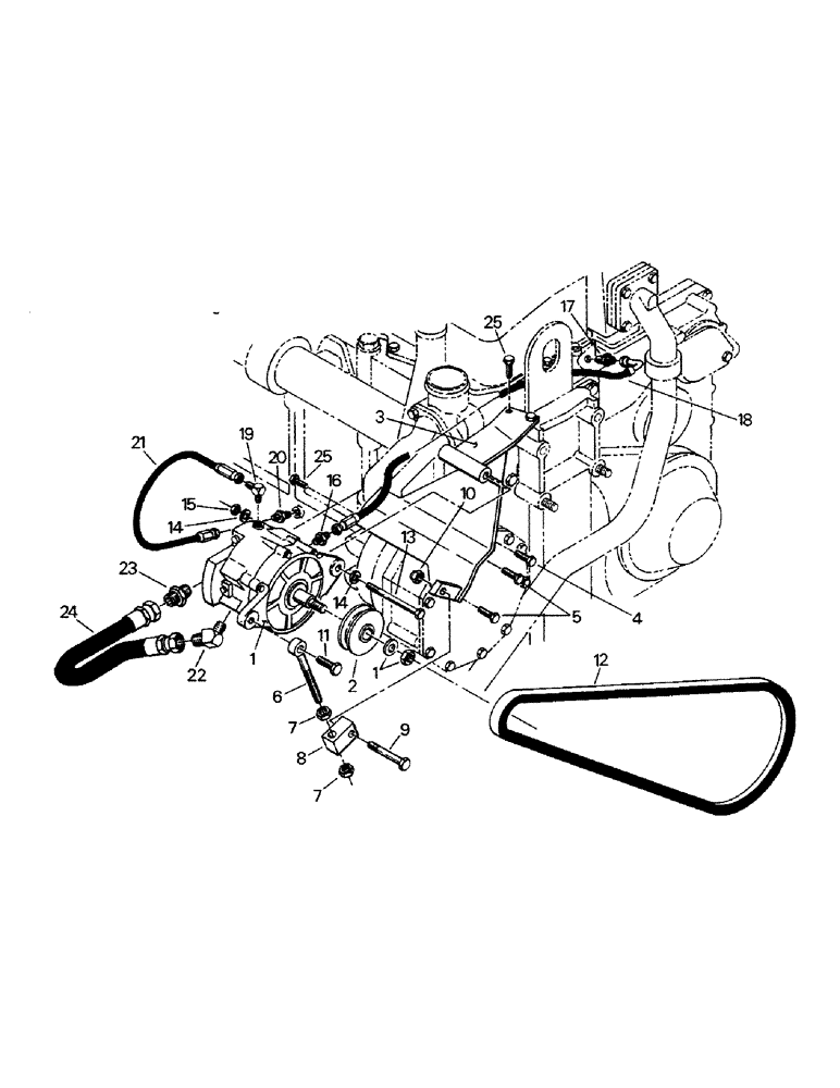 Схема запчастей Case IH CP-1325 - (04-04) - ALTERNATOR AND MOUNTING, CAT 3406 ENGINE, LATER STYLE (04) - Drive Train