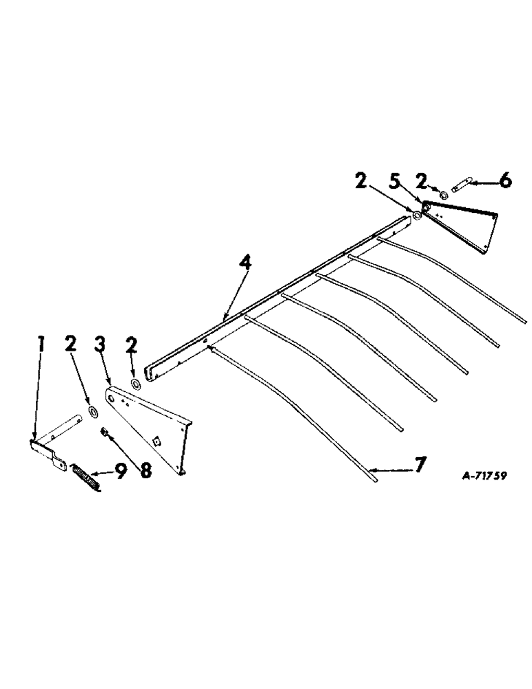 Схема запчастей Case IH 55 - (B-46) - PICKUP UNIT - PICKUP PRESSURE TINE ATTACHMENT (58) - ATTACHMENTS/HEADERS