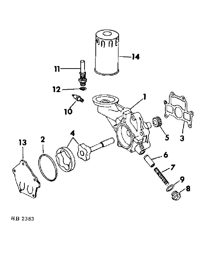 Схема запчастей Case IH 5000 - (12-21) - POWER, HB-225 GAS ENGINE OIL PUMP Power