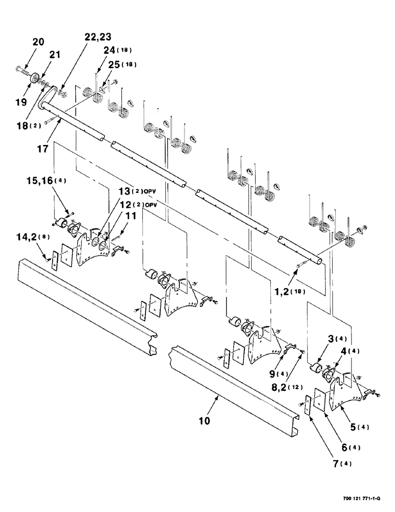 Схема запчастей Case IH 8380 - (6-06) - REEL BAT AND TINE TUBE ASSEMBLY, TINE TUBE ASSEMBLY A (09) - CHASSIS