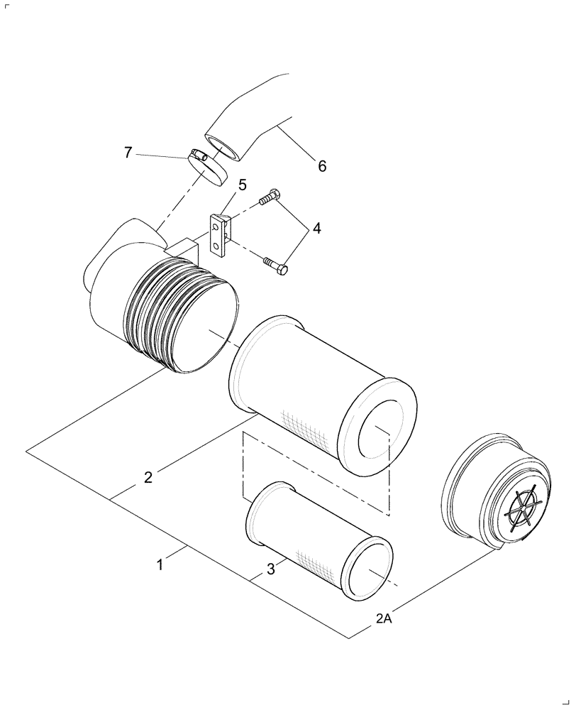 Схема запчастей Case IH DX60 - (02.02) - AIR CLEANER (02) - ENGINE EQUIPMENT