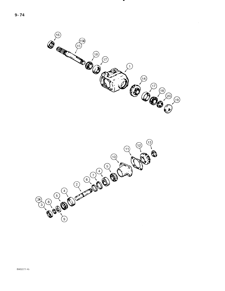 Схема запчастей Case IH 530 - (9-074) - WIDESPREAD DRIVE GEARBOX (09) - CHASSIS/ATTACHMENTS