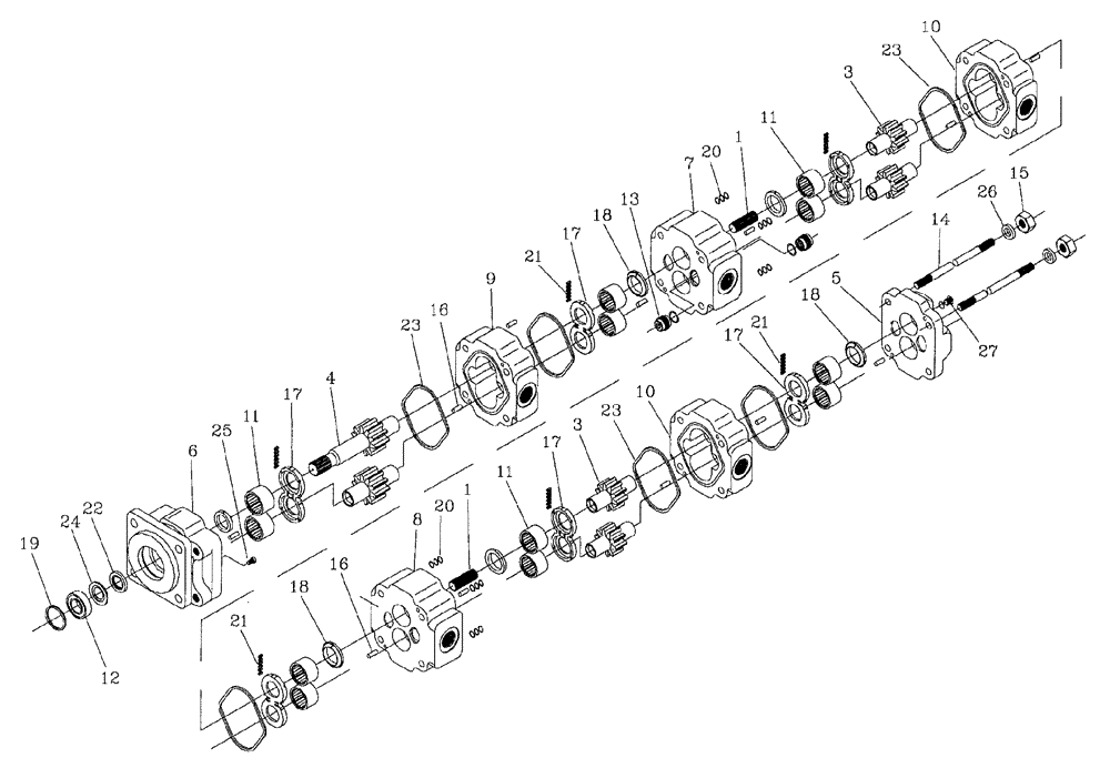 Схема запчастей Case IH 7700 - (B03[15]) - HYDRAULIC MOTOR,  M51B, HIGH HORSEPOWER Hydraulic Components & Circuits