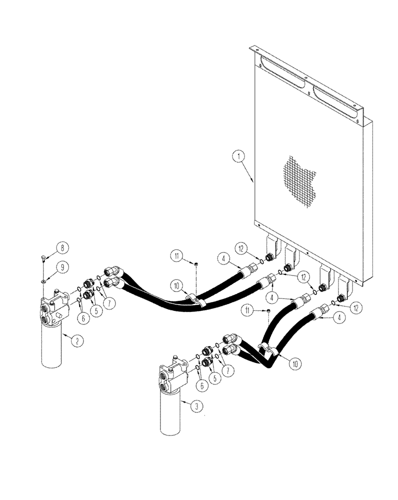 Схема запчастей Case IH STX280 - (08-01) - HYDRAULIC OIL COOLER (08) - HYDRAULICS