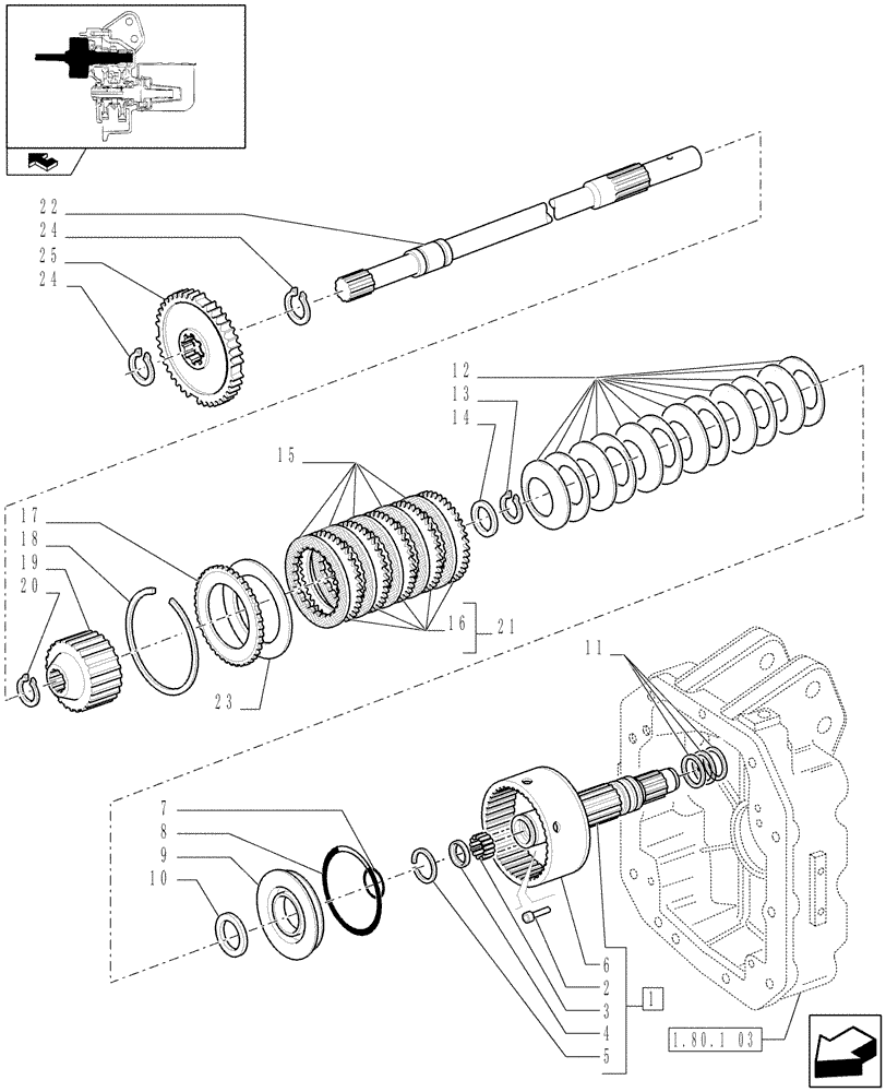 Схема запчастей Case IH PUMA 180 - (1.80.7[01]) - PTO, CLUTCH (07) - HYDRAULIC SYSTEM