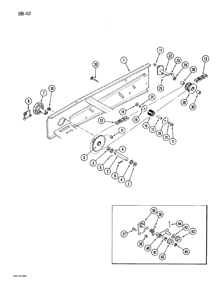 Схема запчастей Case IH 950 - (9B-42) - GRANULAR CHEMICAL DRIVE, ALL RIGID, VERTICAL FOLD, AND FRONT FOLD PLANTERS (09) - CHASSIS/ATTACHMENTS