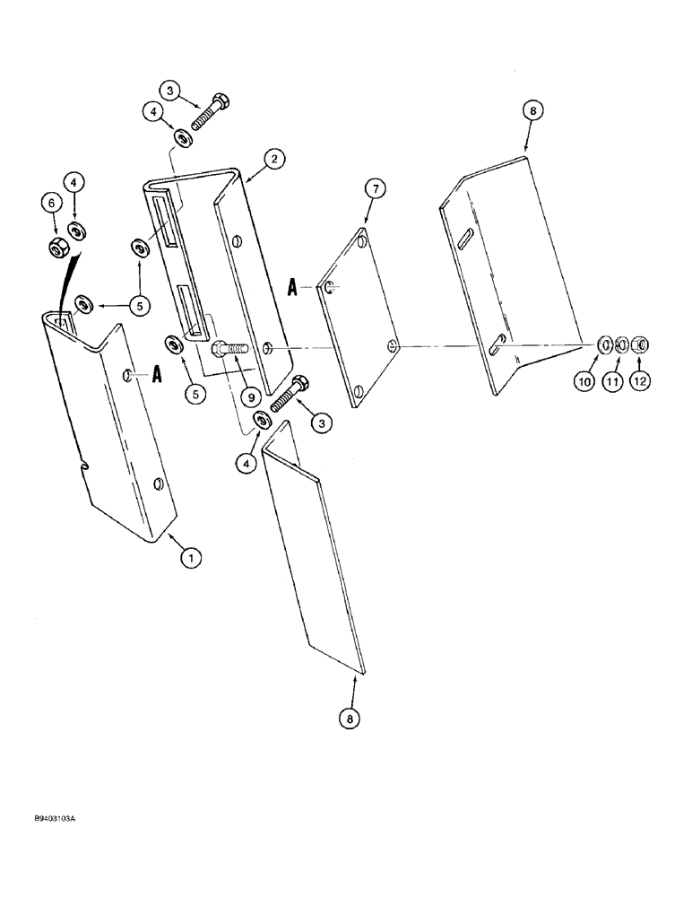 Схема запчастей Case IH 7100 - (9-134) - DIRT DEFLECTOR, USED WITH 8 X 18 AND 10 X 14 INCH HILLSIDE DRILL (09) - CHASSIS/ATTACHMENTS