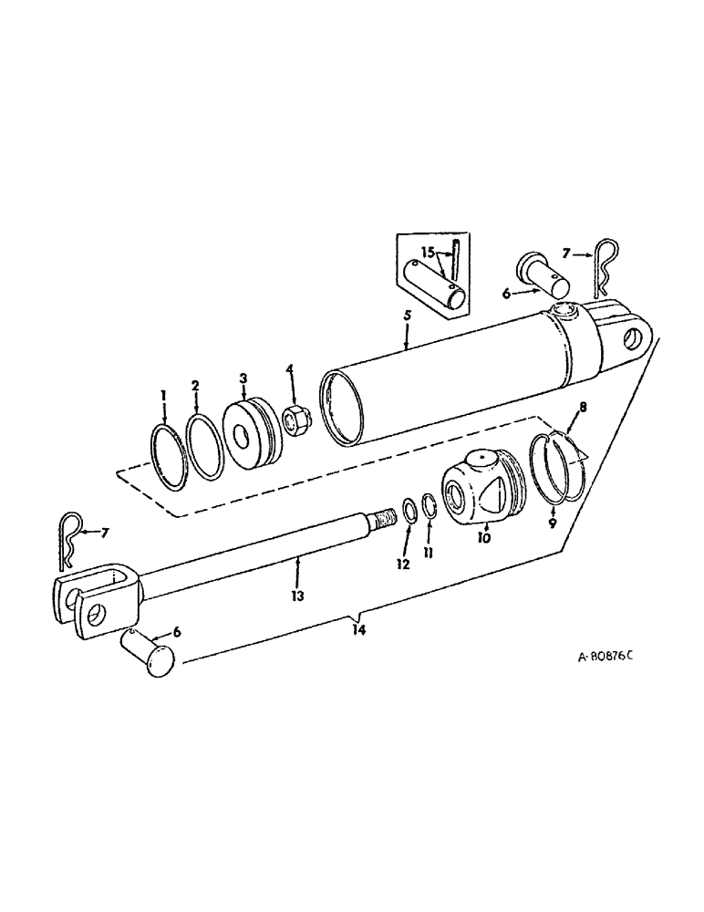 Схема запчастей Case IH 400 - (A-044) - HYDRAULIC CYLINDER, 3 X 8 IN. SINGLE ACTING 