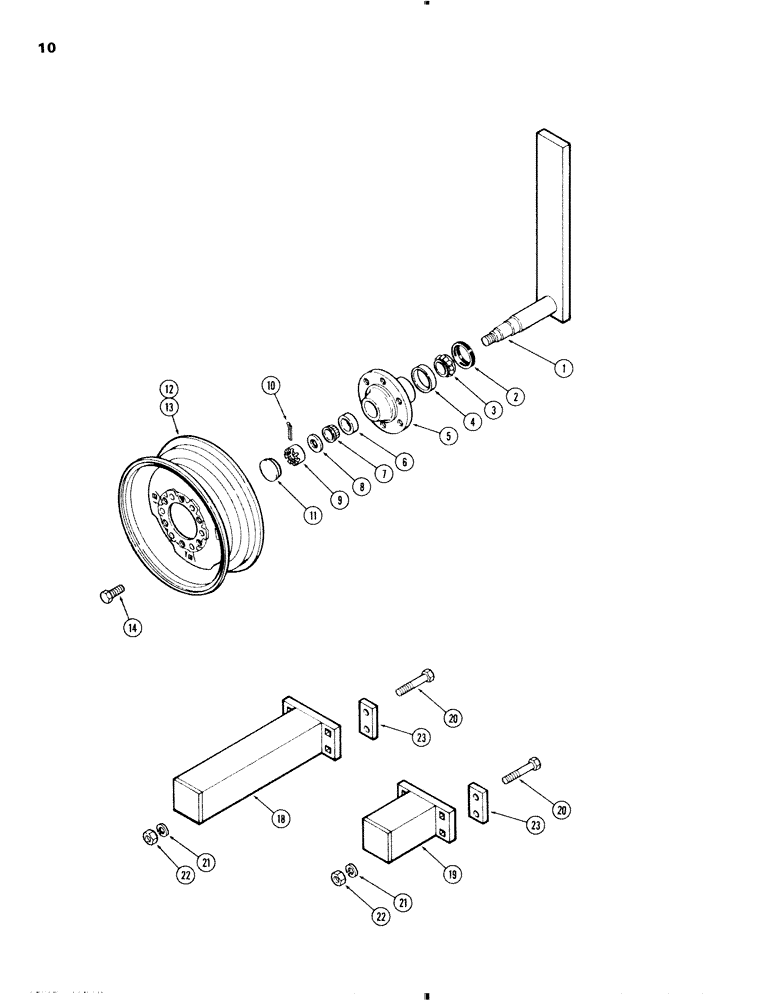 Схема запчастей Case IH 1800 - (10) - SPINDLE AND HUB 