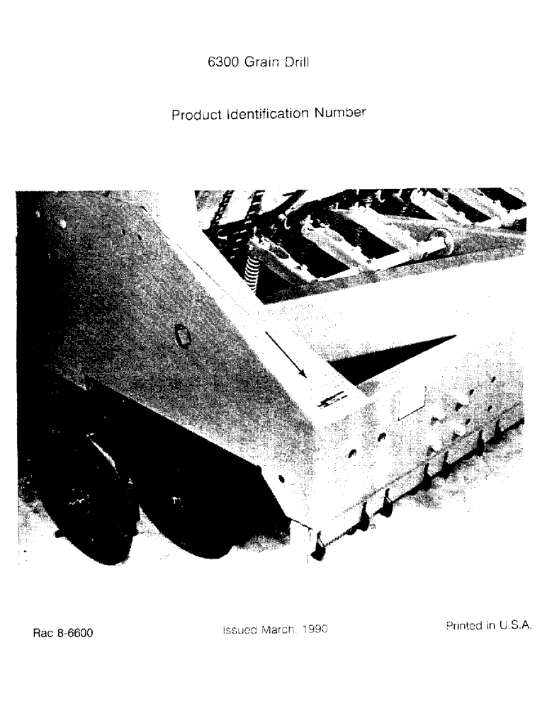 Схема запчастей Case IH 6300 - (1-02) - PRODUCT IDENTIFICATION NUMBER (00) - PICTORIAL INDEX