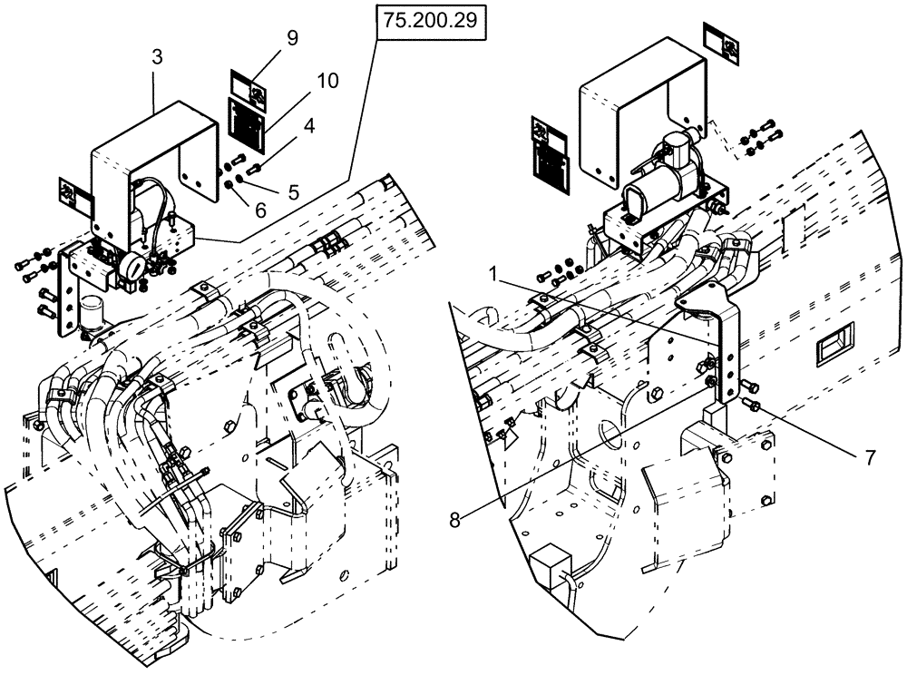 Схема запчастей Case IH 1240 - (75.200.25) - PNEUMATIC DOWN PRESSURE - AIR PUMP ASSEMBLY, DIRECT DRIVE (75) - SOIL PREPARATION