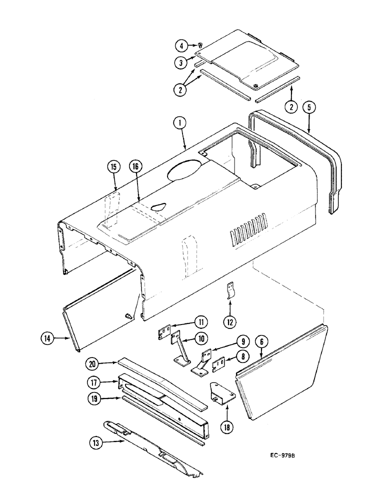 Схема запчастей Case IH 685 - (9-670) - HOOD & PANELS (09) - CHASSIS/ATTACHMENTS