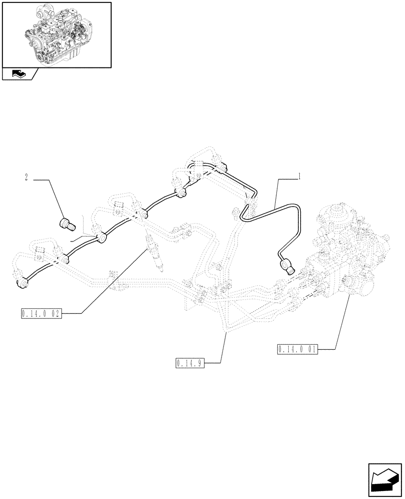 Схема запчастей Case IH F4GE9684C J601 - (0.20.4) - INJECTION EQUIPMENT - PIPING (2854480) 