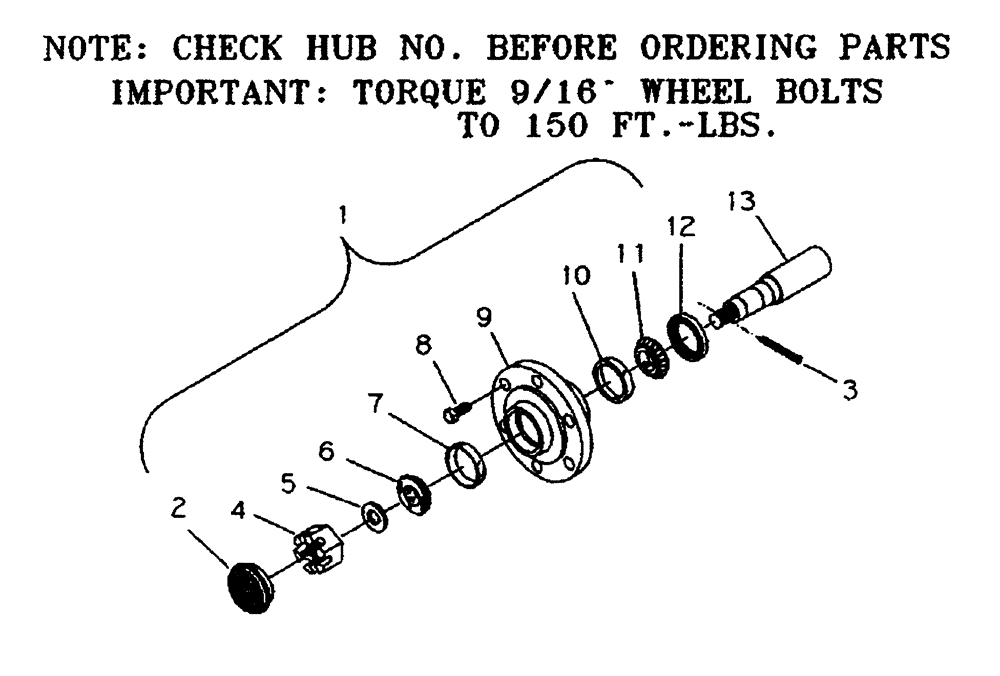 Схема запчастей Case IH 5300 - (44.100.07) - 803 HUB AND SPINDLE ASSEMBLY (09) - CHASSIS/ATTACHMENTS