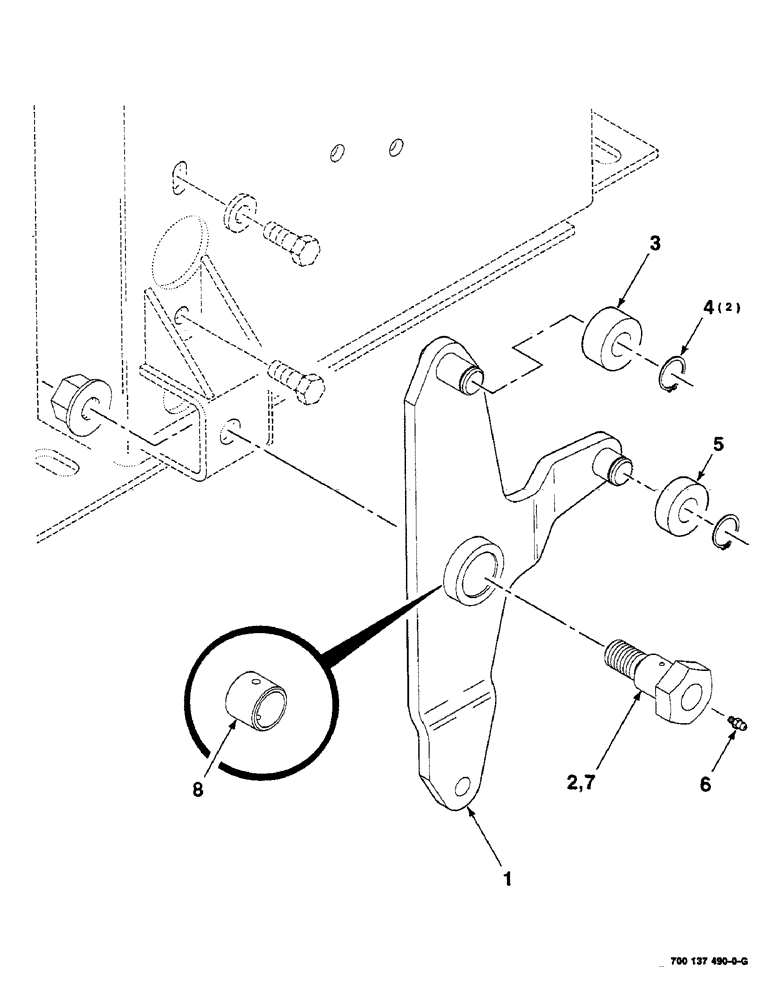 Схема запчастей Case IH 8585 - (6-26) - KNOTTER ARM ASSEMBLY (14) - BALE CHAMBER