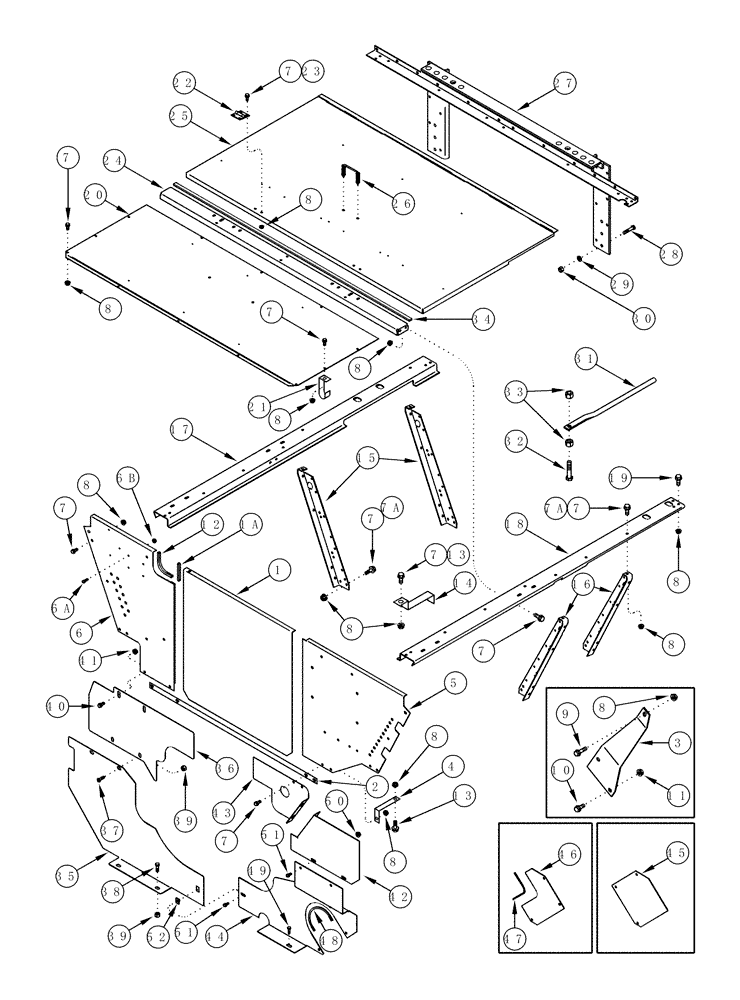 Схема запчастей Case IH 2555 - (09F-01) - SHIELDS, ENGINE AND RADIATOR - FRONT ACCESS DOOR AND SUPPORTS (12) - CHASSIS