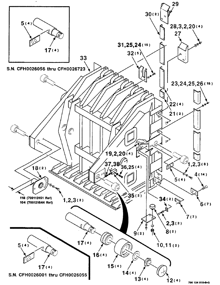 Схема запчастей Case IH 8580 - (05-26) - PLUNGER, HEAD PLATES AND ROLLERS ASSEMBLY (13) - FEEDER